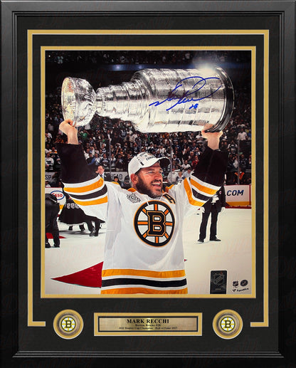 Mark Recchi 2011 Stanley Cup Champions Boston Bruins Autographed 8" x 10" Framed Hockey Photo