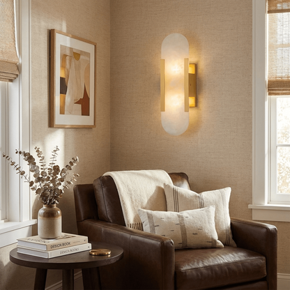 Melange Elongated Alabaster Wall Lamp