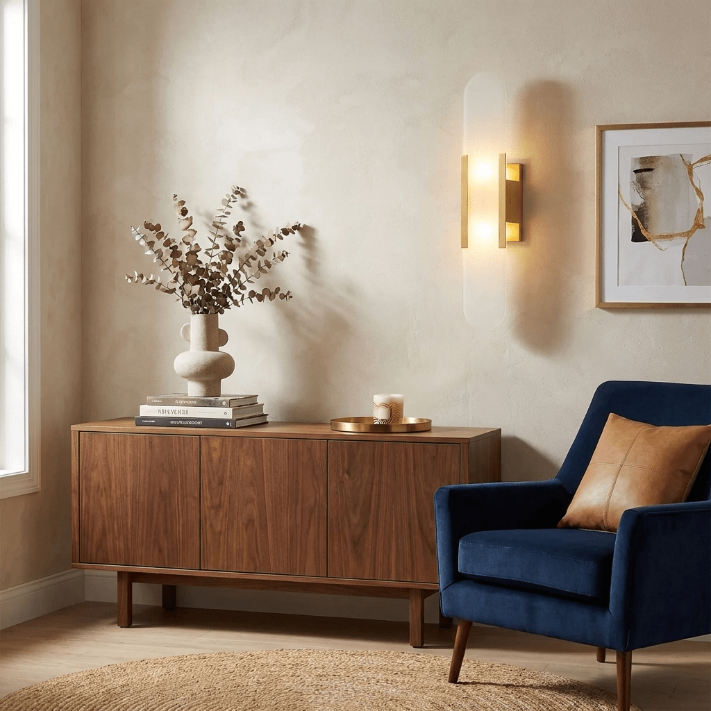 Melange Elongated Alabaster Wall Lamp