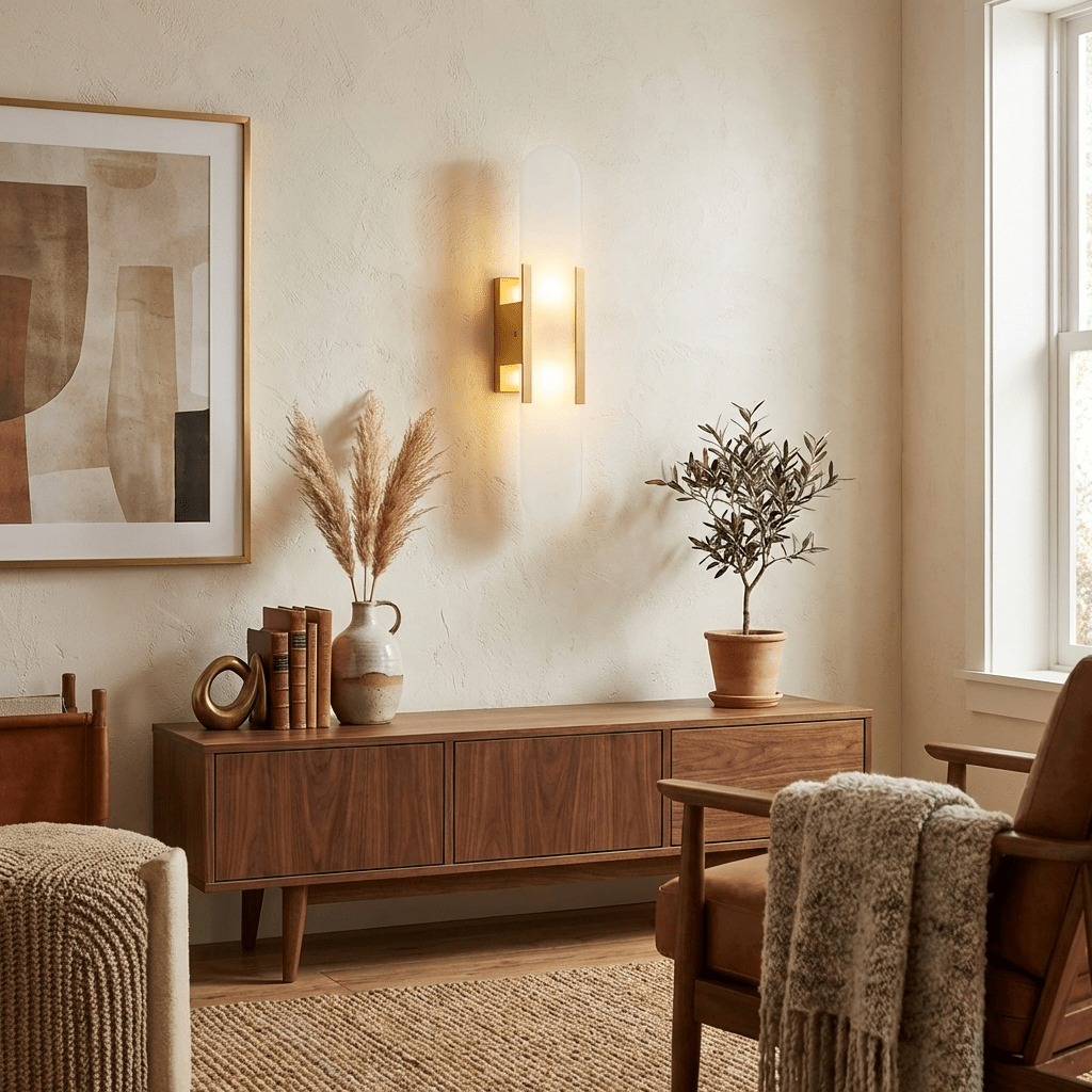 Melange Elongated Alabaster Wall Lamp