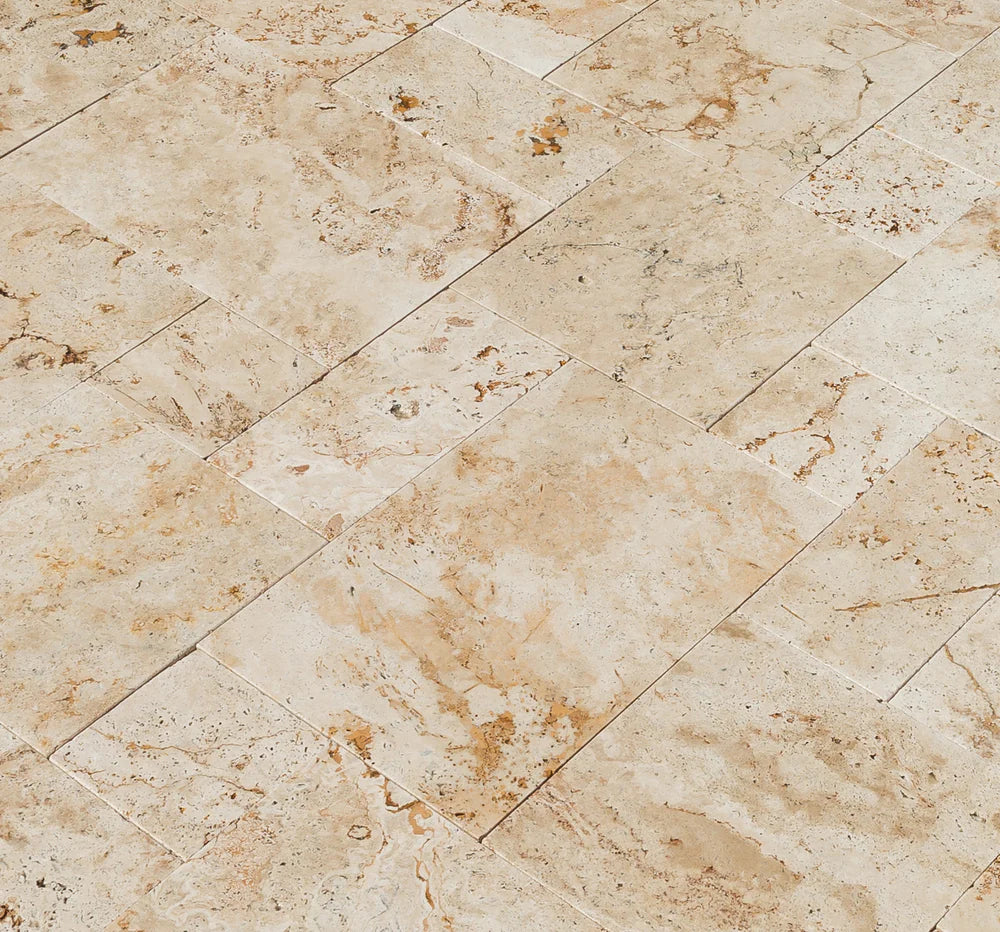 Mina Rustic Travertine Tumbled Pavers