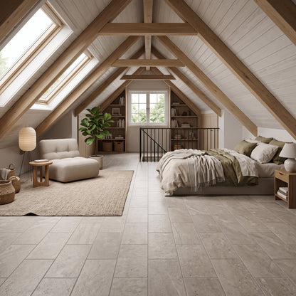 Mood Greige Limestone Look Porcelain Tiles 12x24