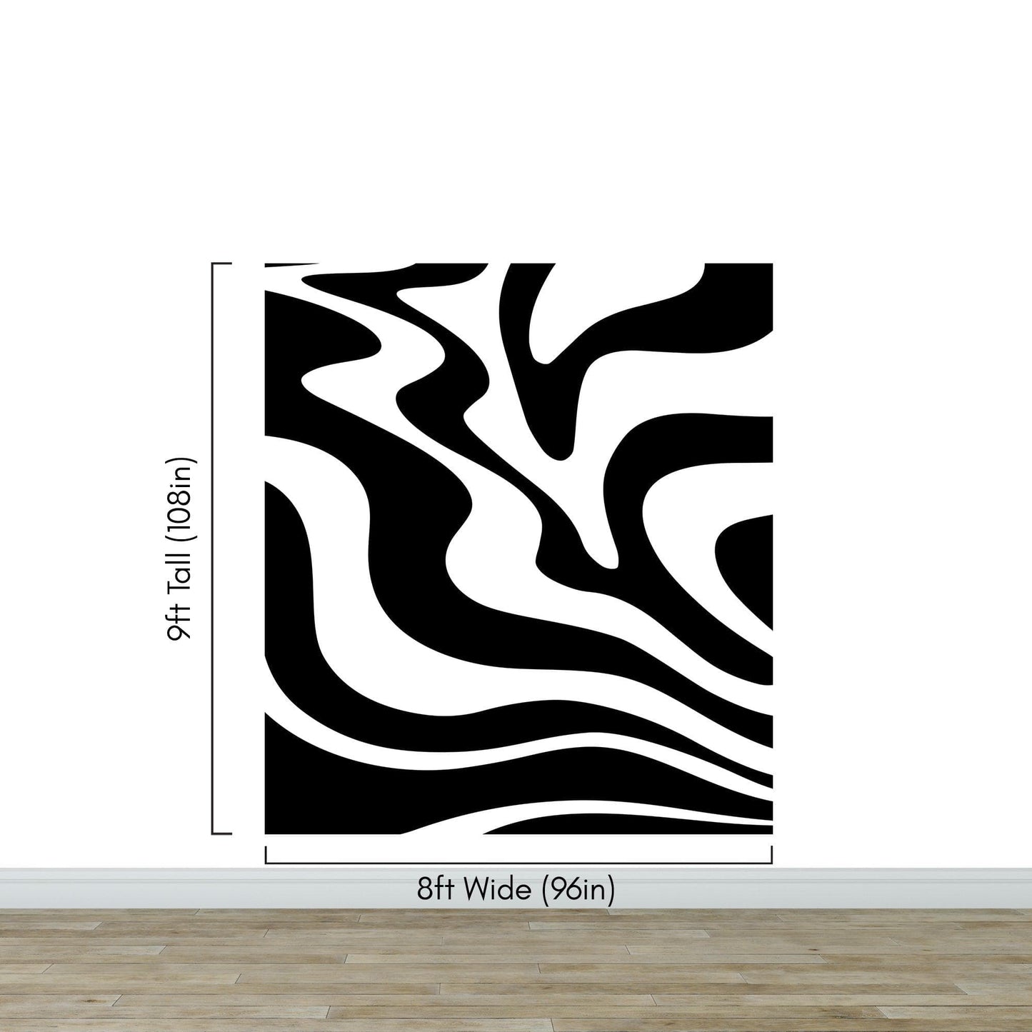 Black Swirly Line Wallpaper. Contemporary Art Decor. Modern Aesthetic. #6679