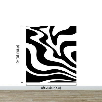 Black Swirly Line Wallpaper. Contemporary Art Decor. Modern Aesthetic. #6679