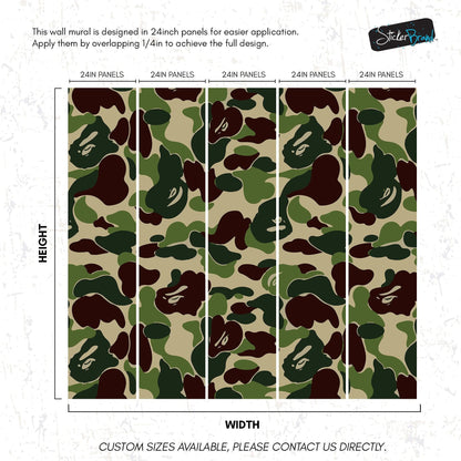 Bape Camo Wallpaper Mural. Grey Camo Streetwear Hype Beast Aesthetics. #6901