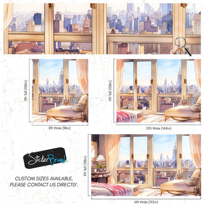 New York City Penthouse View Wallpaper Mural. #6660