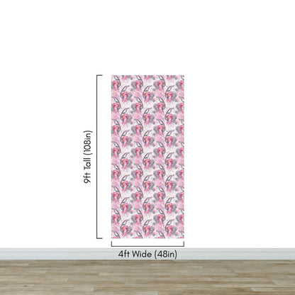 Pink Mermaid Wall Mural. Magical Cute Mermaid and Seahorse in Ocean Peel and Stick Wallpaper. #6371