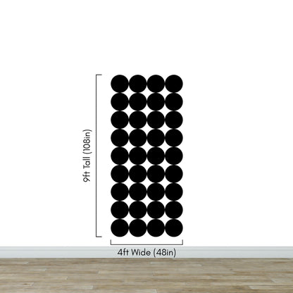 Modern Geometric Black Circle Wallpaper Mural. #6675