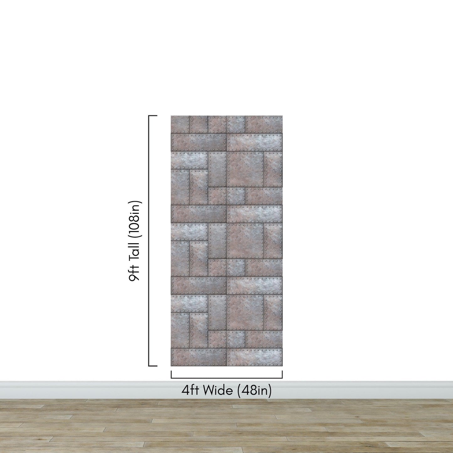 Modern Urban Wallpaper Decor. Metal Steel 3D Wall Mural. #6740