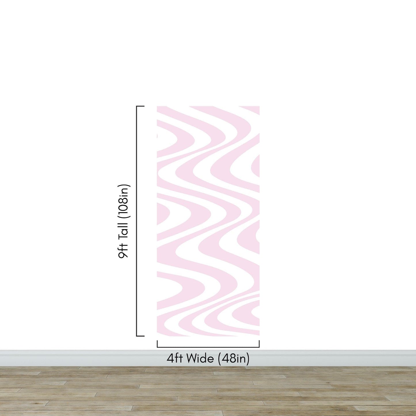 Pink Swirly Lines Abstract Wallpaper Mural. #6635