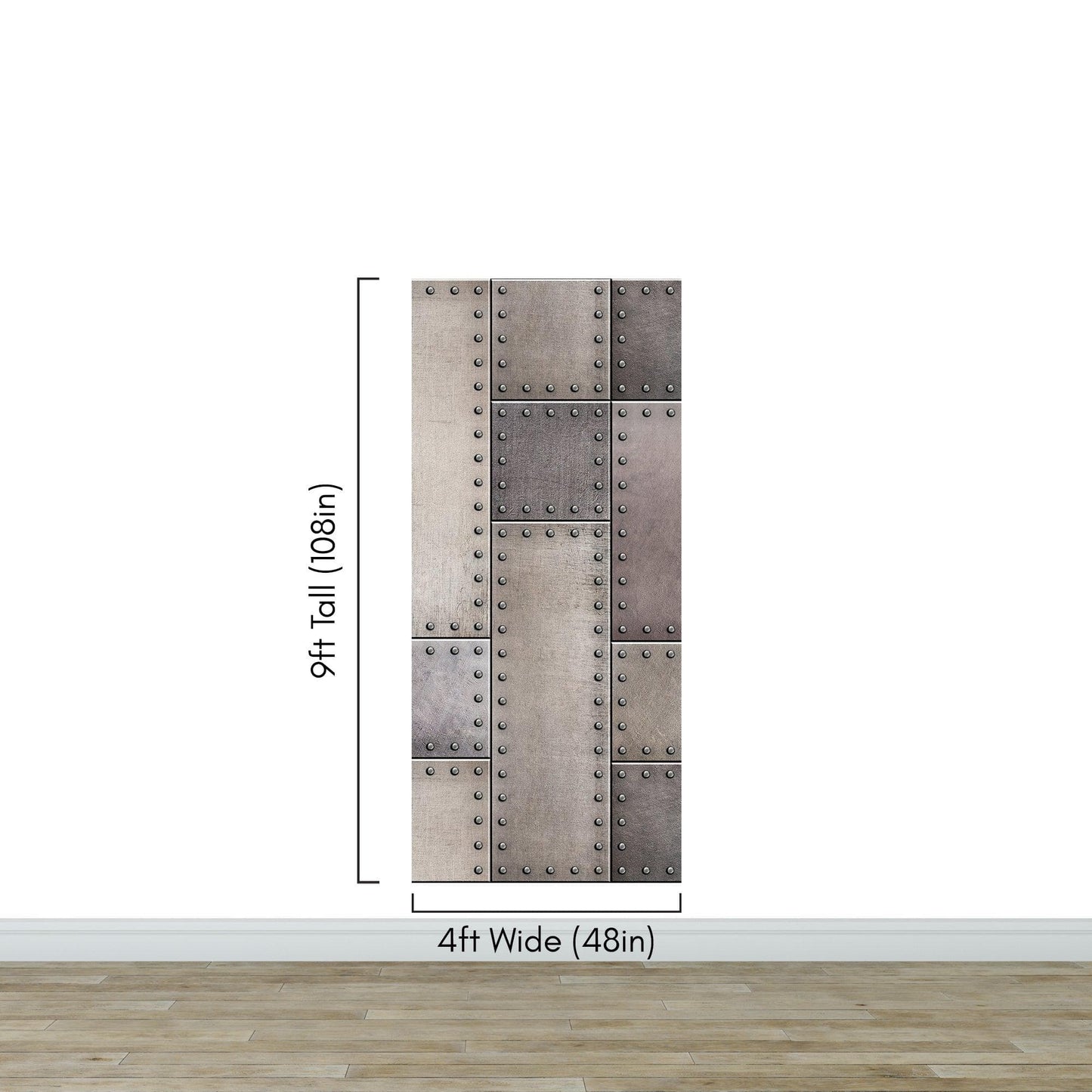 Rustic Metal Steel 3D Wallpaper Mural. #6752