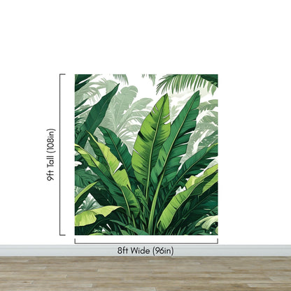 Rainforest Jungle Wallpaper. Banana Leaf Wall Mural. #6788