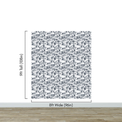 Rustic Wallpaper Peel and Stick Wall Mural. Countryside Motif Wall Decor. #6729