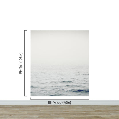 Serene Foggy Ocean Waves Wallpaper Mural. #6859