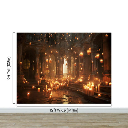 Floating Candles /  Great Hall Room Wallpaper /  Wizardly World Wall Mural. #6764