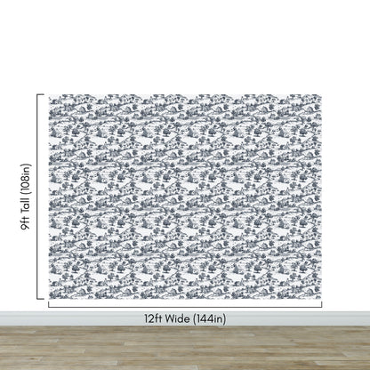 Rustic Wallpaper Peel and Stick Wall Mural. Countryside Motif Wall Decor. #6729