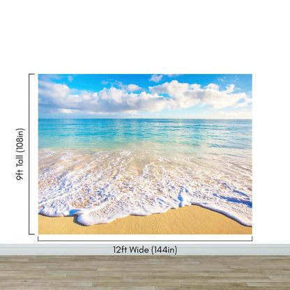 Ocean Beach Shore Wallpaper Mural. Tropical Theme Wall Decor. #6770