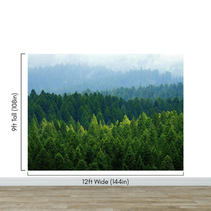 Green Forest Wallpaper Mural. Scenic Landscape Wall Mural. #6894