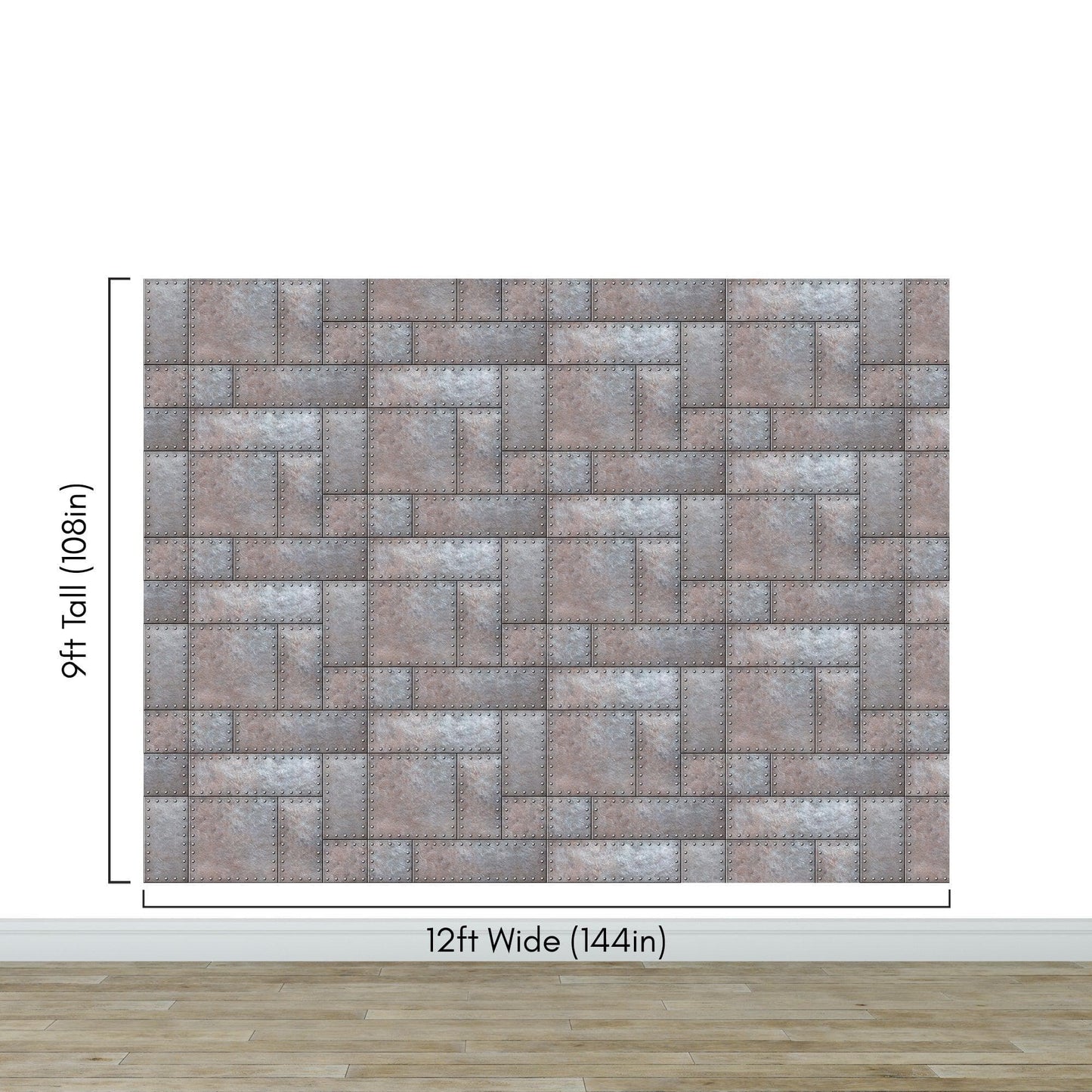 Modern Urban Wallpaper Decor. Metal Steel 3D Wall Mural. #6740