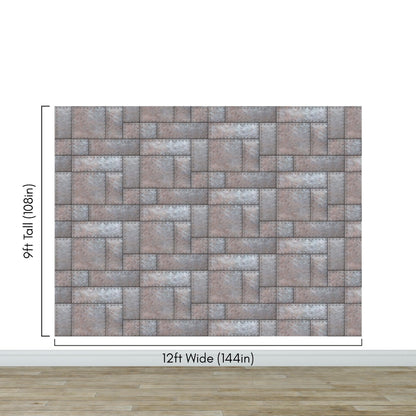 Modern Urban Wallpaper Decor. Metal Steel 3D Wall Mural. #6740