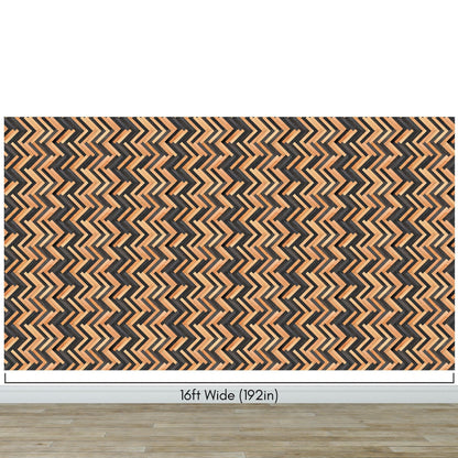 Modern Design Wooden Zigzag Panel Wallpaper Mural. #6736