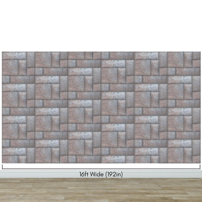 Modern Urban Wallpaper Decor. Metal Steel 3D Wall Mural. #6740