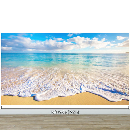 Ocean Beach Shore Wallpaper Mural. Tropical Theme Wall Decor. #6770