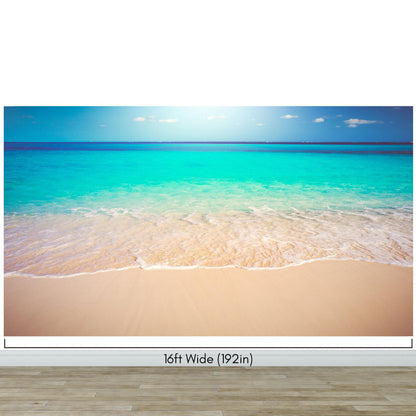 Tropical White Sand Paradise Beach Ocean Wave Scenery Wall Mural. #6201