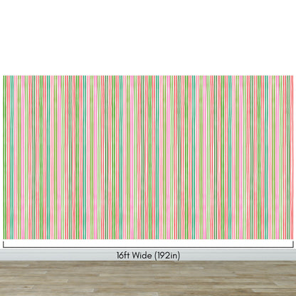 Color Vertical Stripes Pattern Wallpaper Mural. #7034