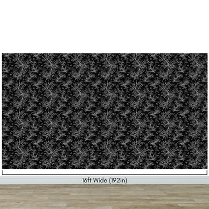 Black and White Toile De Jouy Vintage Wallpaper Mural. #6728