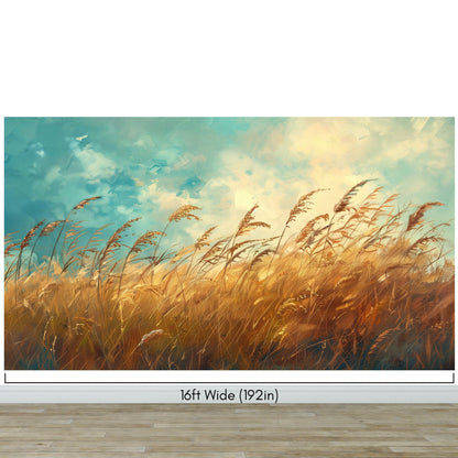 Wildgrass Wallpaper Mural. Rustic Country Farmhouse Theme. #7017