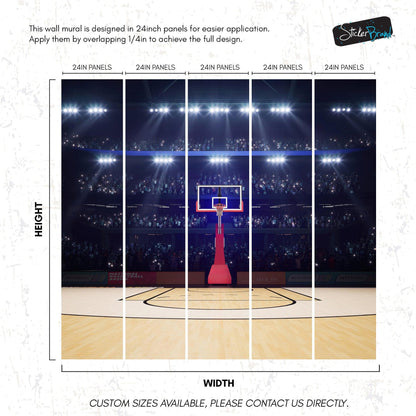 Basketball Court Stadium Wallpaper Mural. #7013