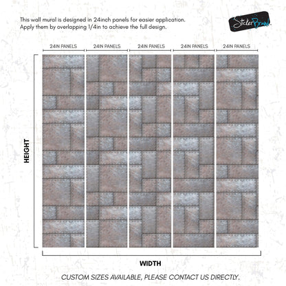 Modern Urban Wallpaper Decor. Metal Steel 3D Wall Mural. #6740
