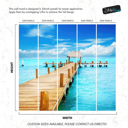 Turquoise Ocean Water Wallpaper Mural. #6150