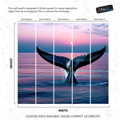 Whale Tail Wall Mural. Ocean Wallpaper. #6688