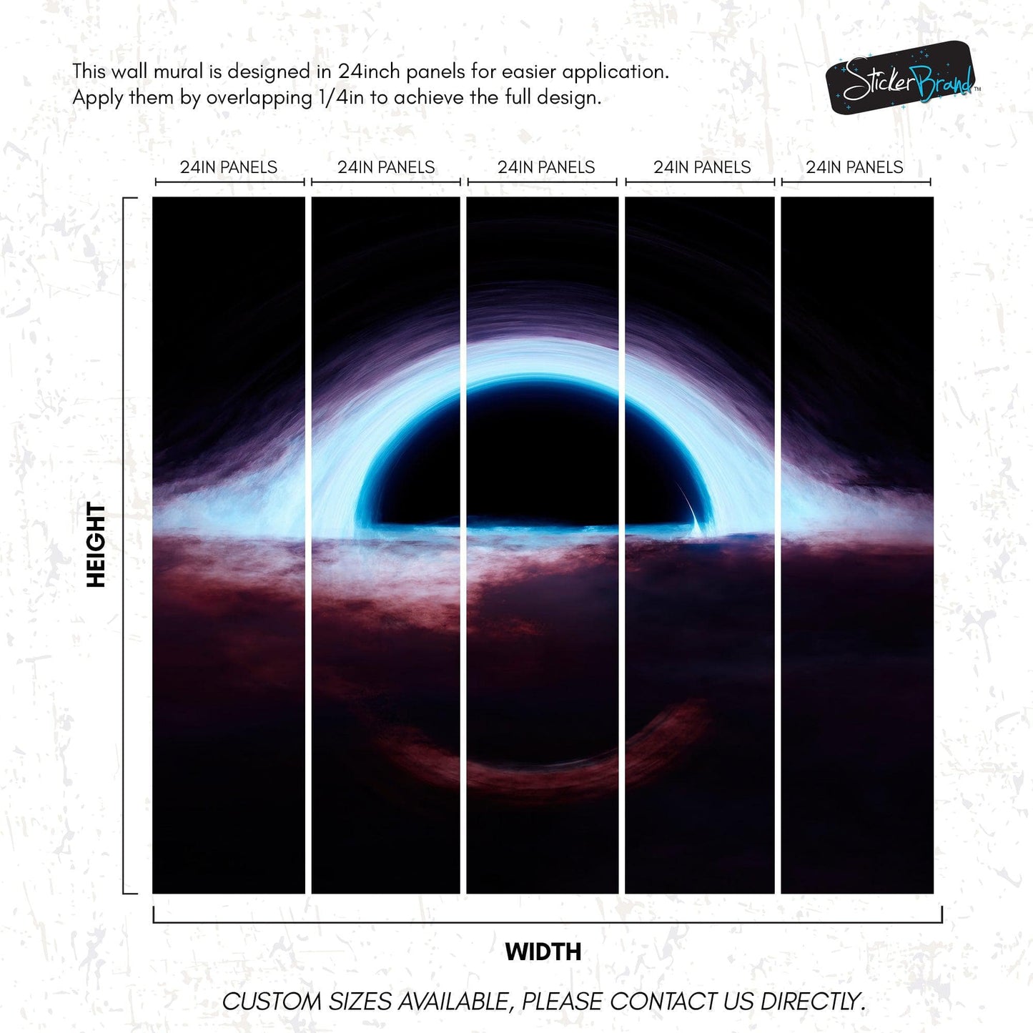 Black Hole Wall Mural – Interstellar Space Sci-Fi Wallpaper. #6919