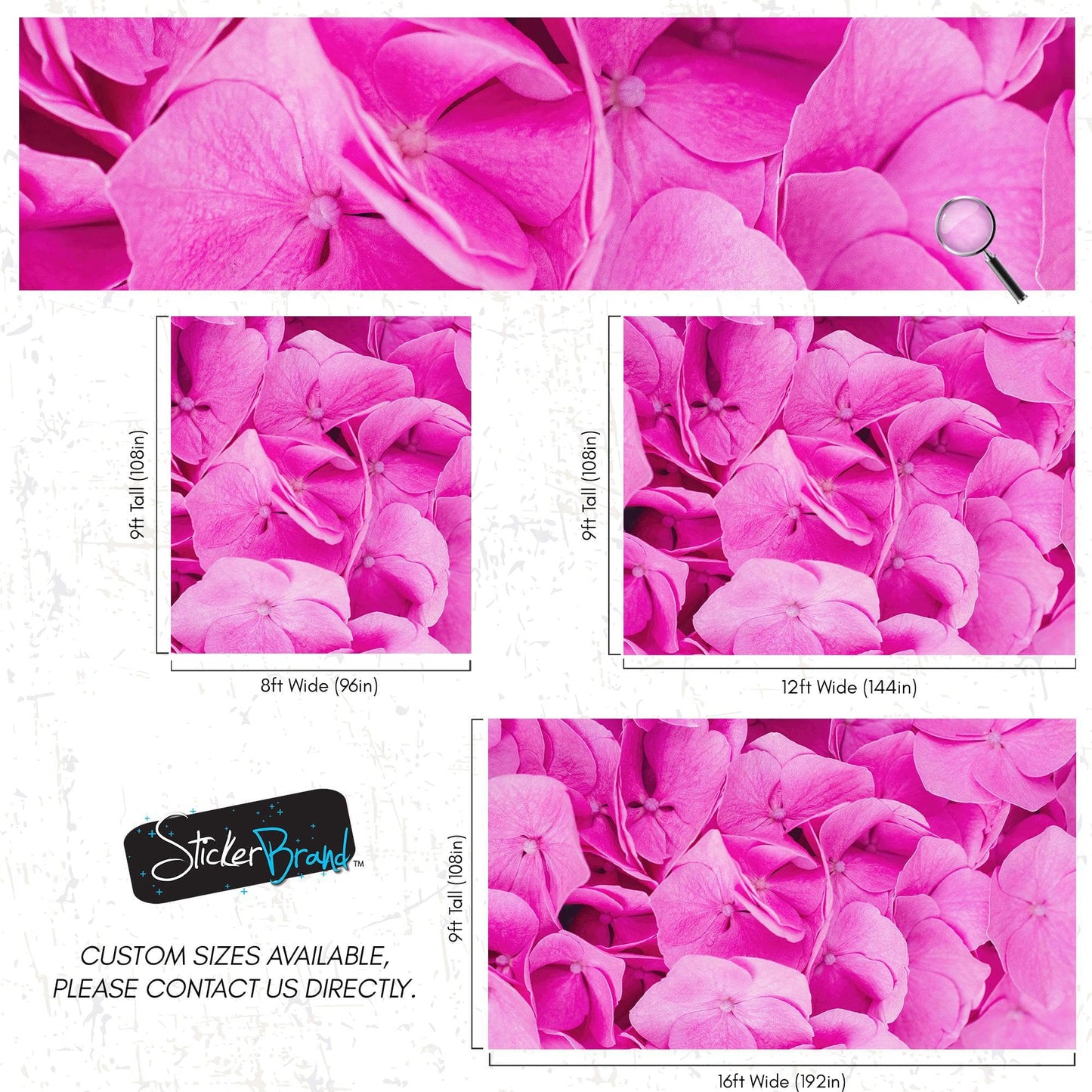 Pink Flowers Floral Wallpaper Mural. #6776