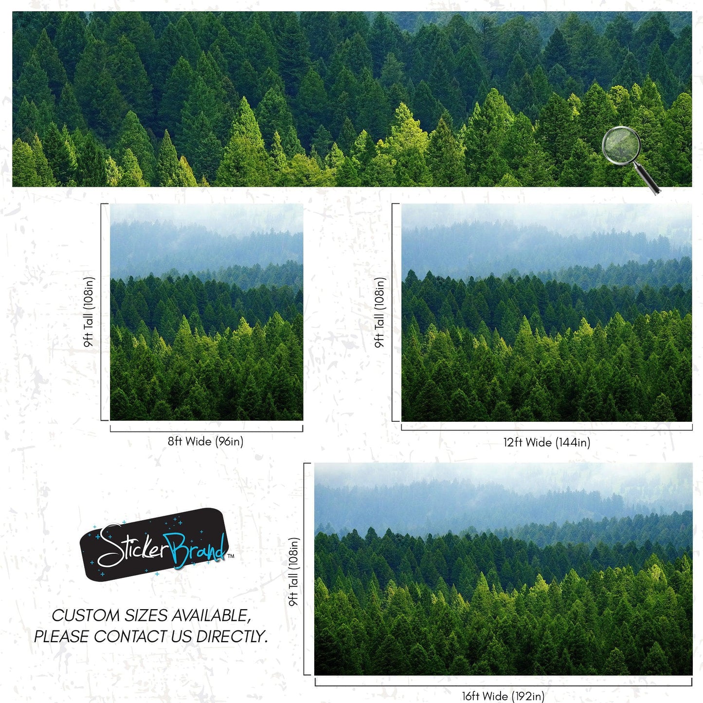 Green Forest Wallpaper Mural. Scenic Landscape Wall Mural. #6894