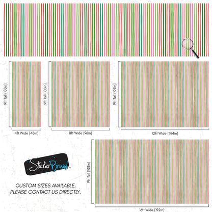 Color Vertical Stripes Pattern Wallpaper Mural. #7034