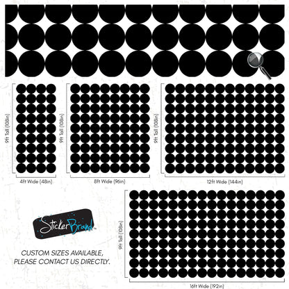 Modern Geometric Black Circle Wallpaper Mural. #6675