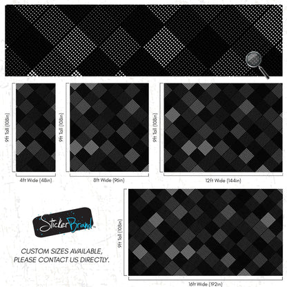 Modern Black and White Polka Dot Peel and Stick Wall Mural. #6964