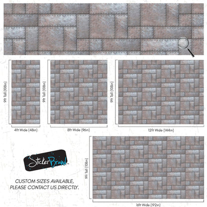 Modern Urban Wallpaper Decor. Metal Steel 3D Wall Mural. #6740