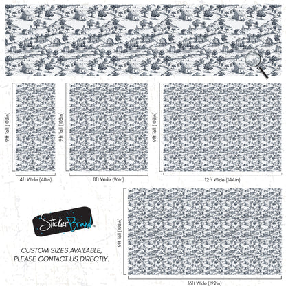Rustic Wallpaper Peel and Stick Wall Mural. Countryside Motif Wall Decor. #6729