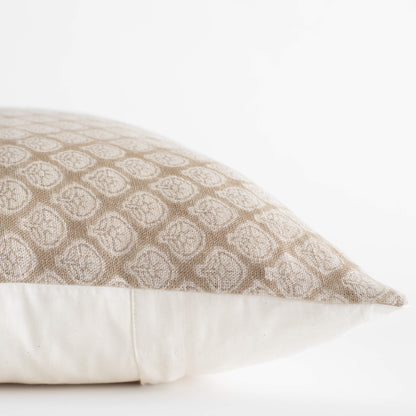Ayla Floral Block Printed Pillow Cover | Mustard | Lumbar