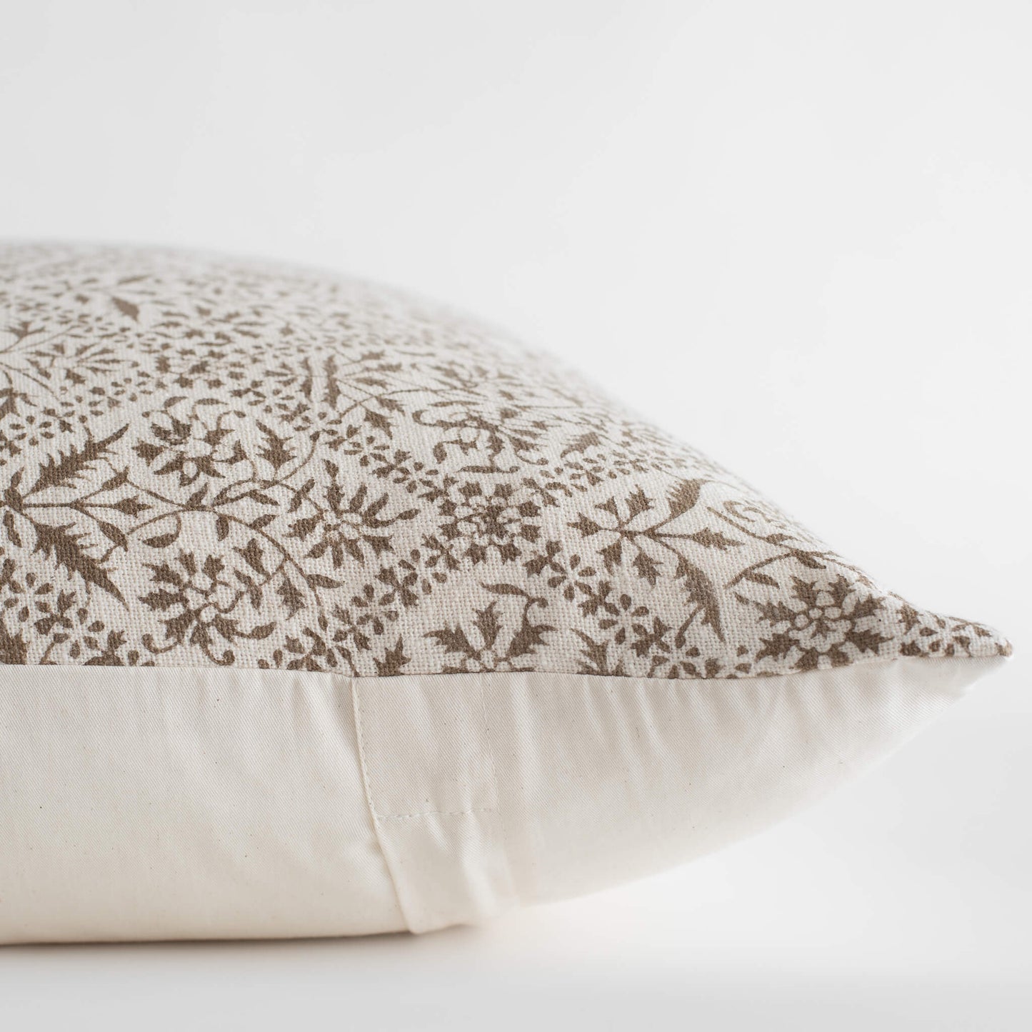 Mariella Floral Block Printed Pillow Cover | Mustard | Lumbar