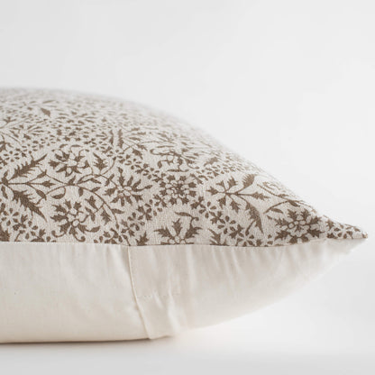 Mariella Floral Block Printed Pillow Cover | Mustard