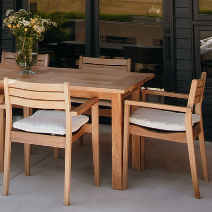 Oslo Natural Teak Outdoor Dining Chair (Set of 2 with Cushions)