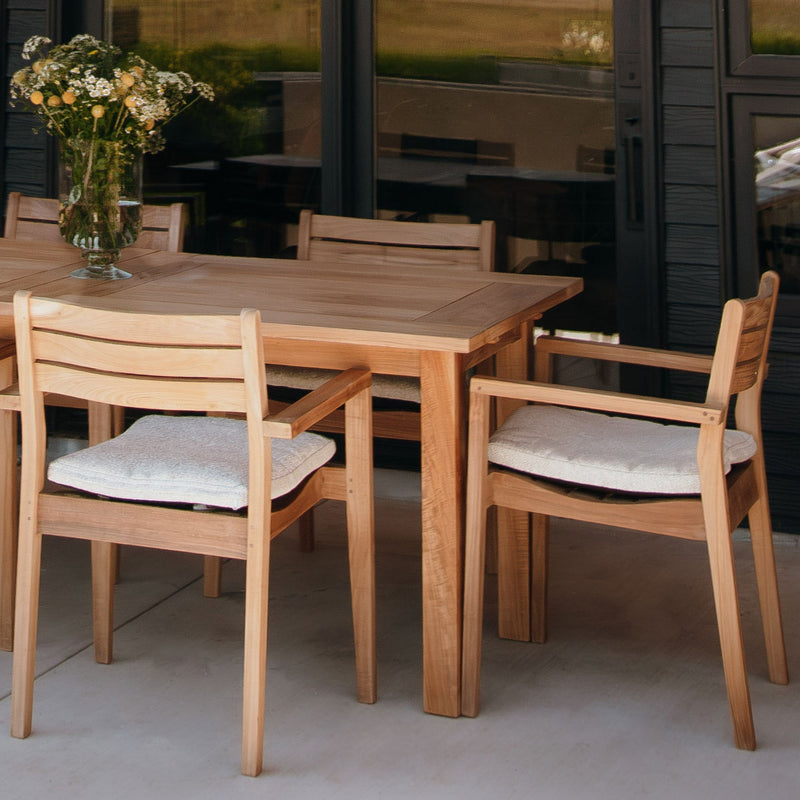 Oslo Natural Teak Outdoor Dining Chair (Set of 2 with Cushions)