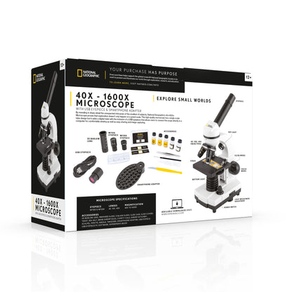 40x-1600x Microscope with USB Eyepiece