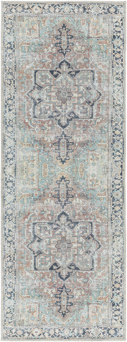 Green Nisa Tumble Dry Washable Rug